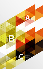 Color transparent trianlge tiles with infographic elements