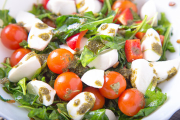 Salad with vegetables, macro view
