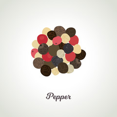 Vector - pepper. A handful of peas pepper