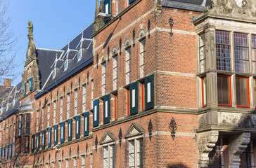 Windows and blinds of the Province house in Groningen