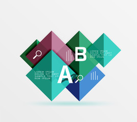 Modern flying square infographic