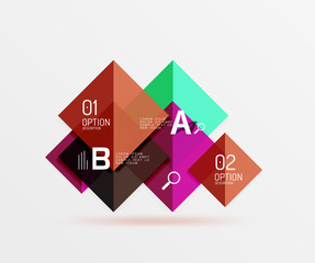 Modern flying square infographic