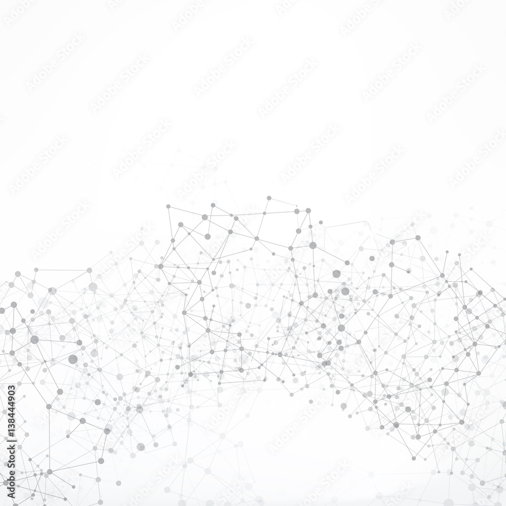 Poster abstract background network connect concept with dot and link line element