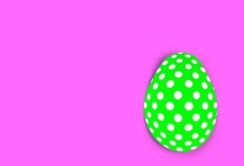 Colorful easter egg isolated on pink background, paper art and craft style.