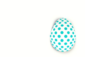 Colorful easter egg isolated on white background, paper art and craft style.