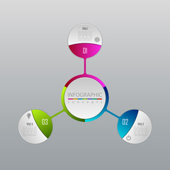 Infographic round business concept with 3 options, parts, steps. Vector illustration can be used for diagram, chart, web design, presentation, advertising
