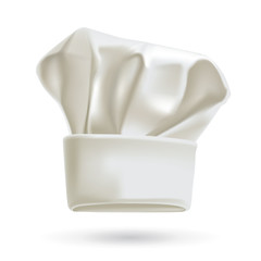 White chef hat. Photorealistic vector illustration