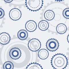 Technology gears seamless pattern. Mechanical engine symbol. Vector illustration.