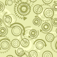 Technical gears seamless pattern. Vector illustration.