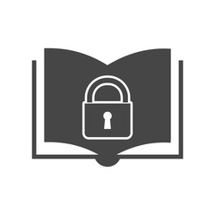 Book with lock icon, Secured Documents icon - Illustration