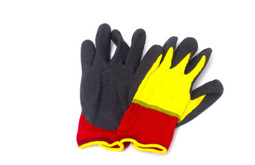 Electricians rubber gloves on electricity concept.