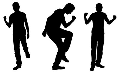 Silhouettes of successful men isolated on white