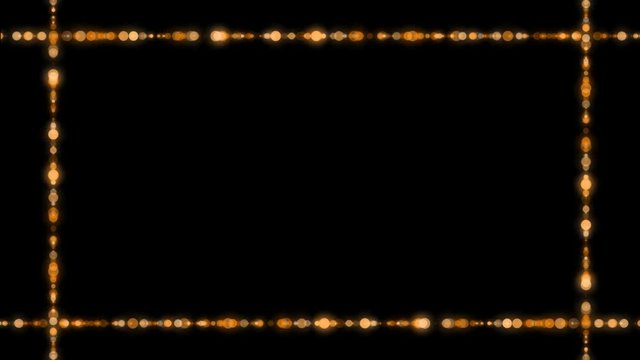 gold frame and transparent background, alpha channel, loop
