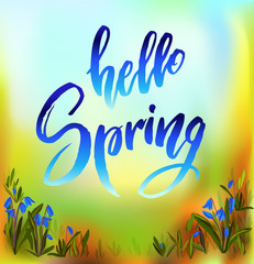 Obraz premium Hello spring quote.