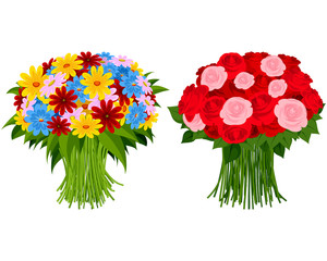Two bouquet of flowers