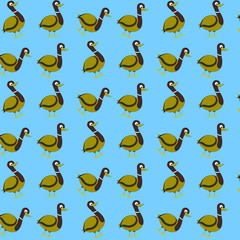 Seamless pattern with wild duck