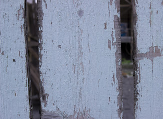 Old painted light blue wooden planks