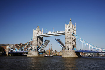 Fototapeta na wymiar Tower Bridge, lifted.