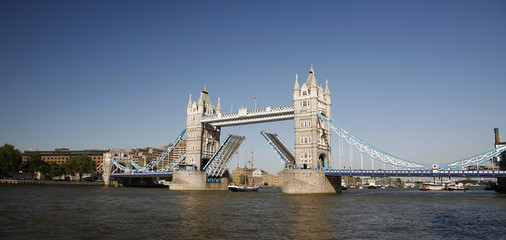 Fototapeta na wymiar Tower Bridge, lifted.