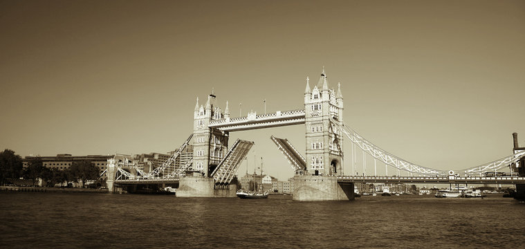 Tower Bridge, lifted.