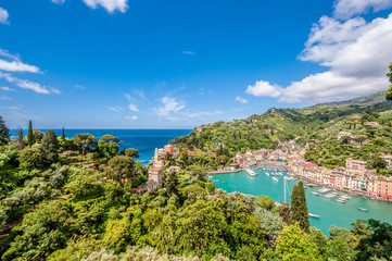 Naklejka premium Portofino village on Ligurian coast, Italy