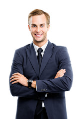 smiling young businessman, isolated