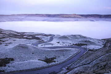 Cloud inversion in the Hope valley, Derbyshire, UK