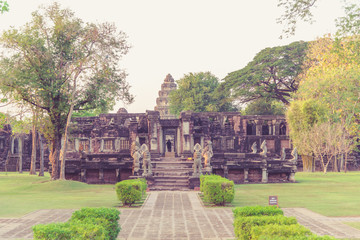 Fototapeta na wymiar Khmer temples of Thailand in Phimai Historical Park, Nakhon Ratchasima province.