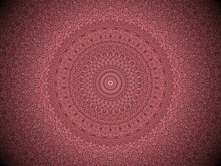 3D Mandala in Rot, Ornament und Hintergrund