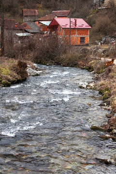 Mountain village Dobrenoec near city of Kichevo,Macedonia