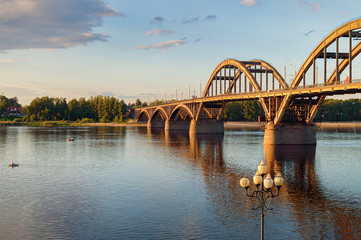 Bridge over the river Volga, Russia.