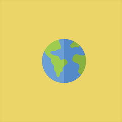 earth globe icon flat design