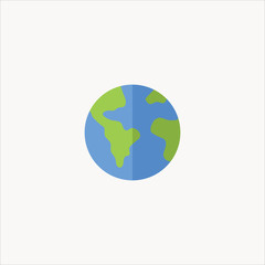 earth globe icon flat design