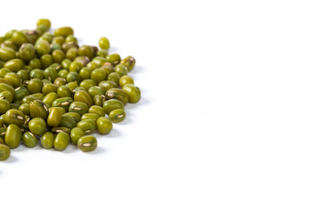Mung beans isolated on white background