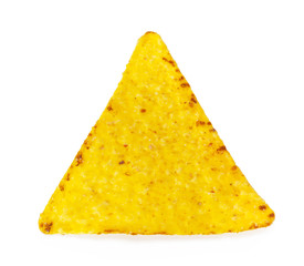 corn nachos on white background
