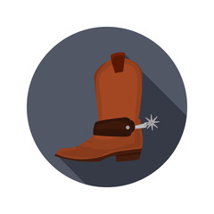 Cowboy shoes color flat icon for web and mobile design