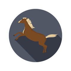 Horse color flat icon for web and mobile design