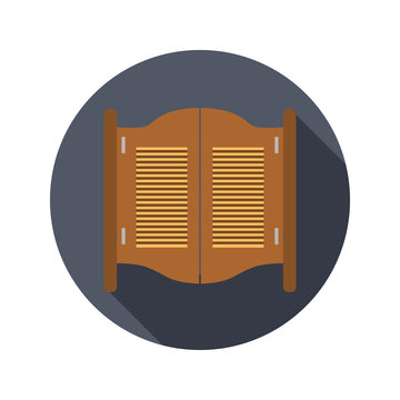Texas salloon door color flat icon for web and mobile design