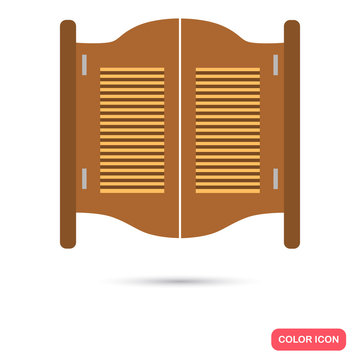 Texas salloon door color flat icon for web and mobile design