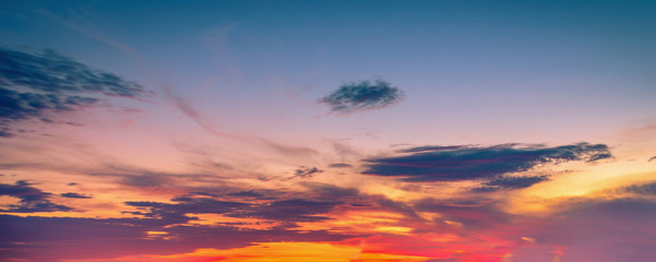 Naklejka na ściany i meble Sunset with colorful sky background.