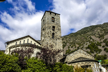 Fototapeta na wymiar Andorra La Vella, church St. Esteve, Andorra