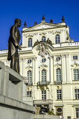 Fototapeta na wymiar Prague, building on hill Hradschin, Czech Republic