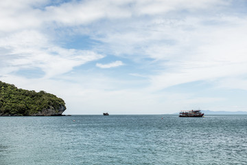 Koh Samui Thailand Ang thong national park Traditional fisherman boat anchored