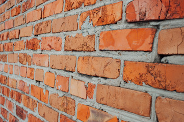 Background of red brick wall pattern texture