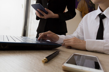 Business team present.professional investor working project in the morning, Finance managers task. Concept business and finance