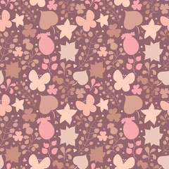Seamless floral pattern can be used for wallpaper, pattern fills, web page background, surface textures.