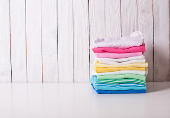 Folded baby clothes