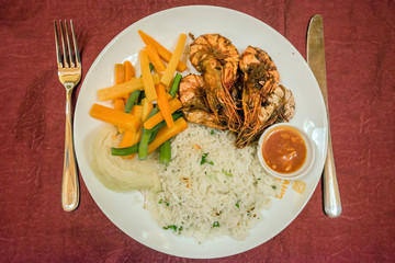 Prawn with rice