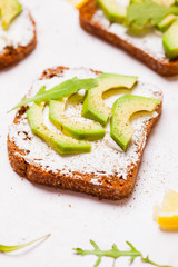 Cream cheese and avocado sandwiche