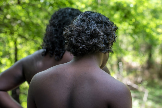 Vedda men in Dabana village